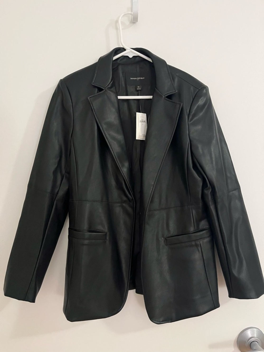 Banana Republic Black Faux Leather Blazer - Picture 2 of 6